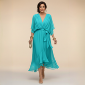 Monica - Chiffonkleid mit V-Ausschnitt
