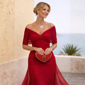 Mikaela | Maxikleid mit schulterfreiem Design