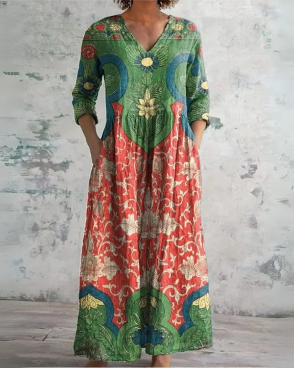 Clara™ | Florales Komfort-Maxikleid