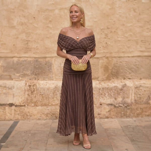 Sienna | Geometrisches Fliesskleid