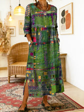 Manuela | Denim-Kleid mit ethnischen Patchwork-Details