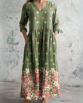 Clara™ | Florales Komfort-Maxikleid