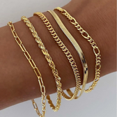 Ellen | Goldenes Armband-Set