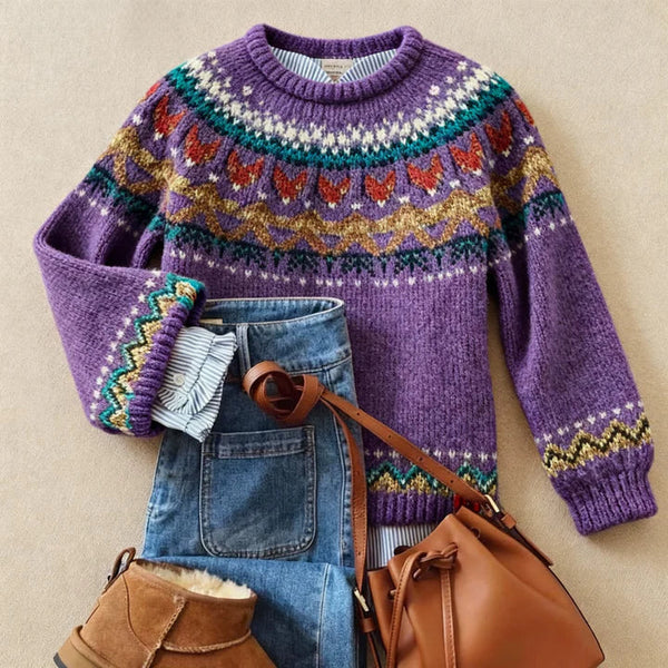 Solva™ | Klassischer Vintage Strickpullover