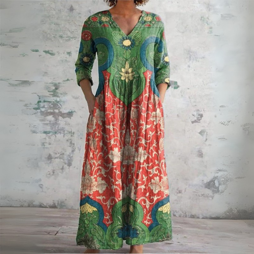 Judith | Vintage Blumen Maxikleid