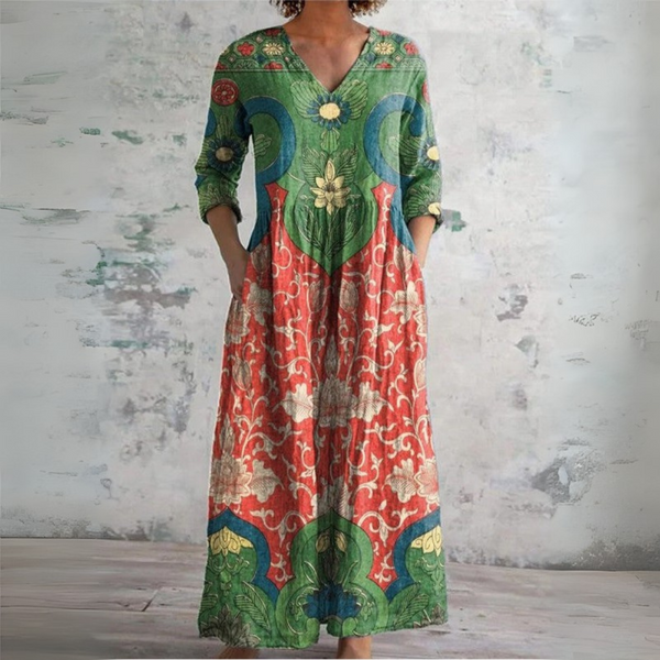 Judith | Vintage Blumen Maxikleid