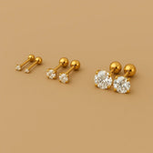 Set aus 3 Paar eleganten Ohrringen
