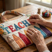 Lehrerfreude · Handgefertigte Tasche im Alltag