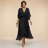 Monica - Chiffonkleid mit V-Ausschnitt