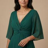 Lucía - Chiffonkleid mit V-Ausschnitt