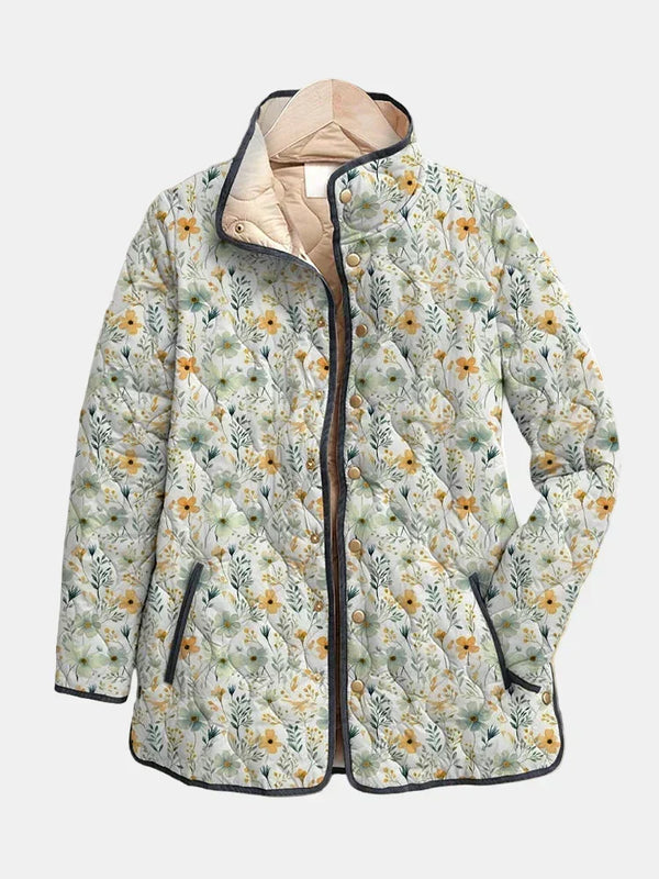 Nola | Wunderschöne, floral bedruckte Steppjacke