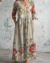 Clara™ | Florales Komfort-Maxikleid