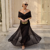 Mikaela | Maxikleid mit schulterfreiem Design