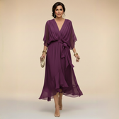 Monica - Chiffonkleid mit V-Ausschnitt