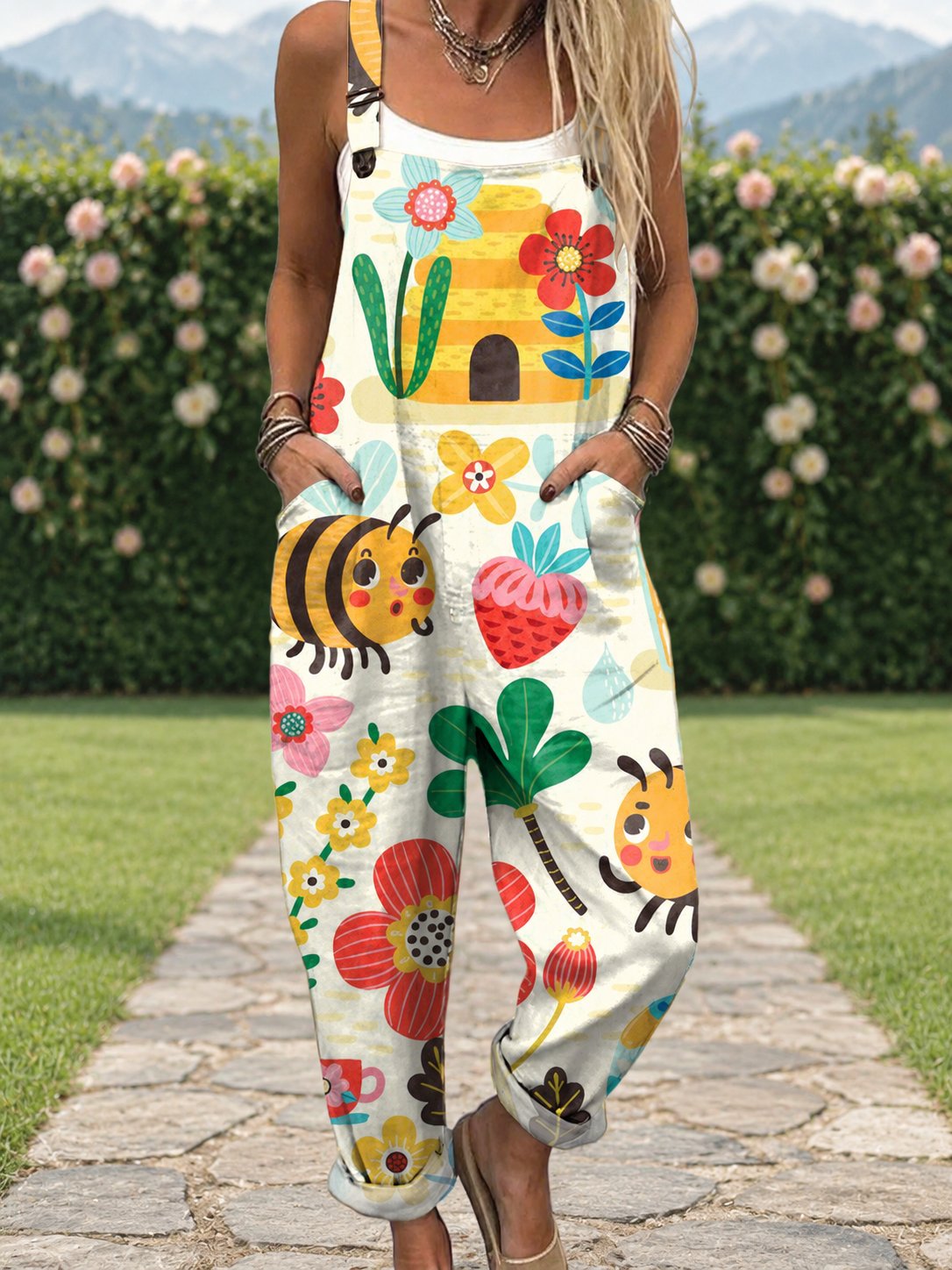 Felicia | Jumpsuit mit Gartenbienen