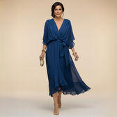 Monica - Chiffonkleid mit V-Ausschnitt