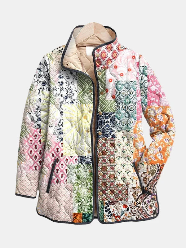 Suri | Lässige Jacke mit floralem Druck und Steppdesign