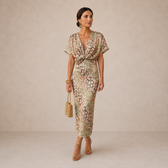 Kupfer Midi-Kleid | Damen Sommerkleid