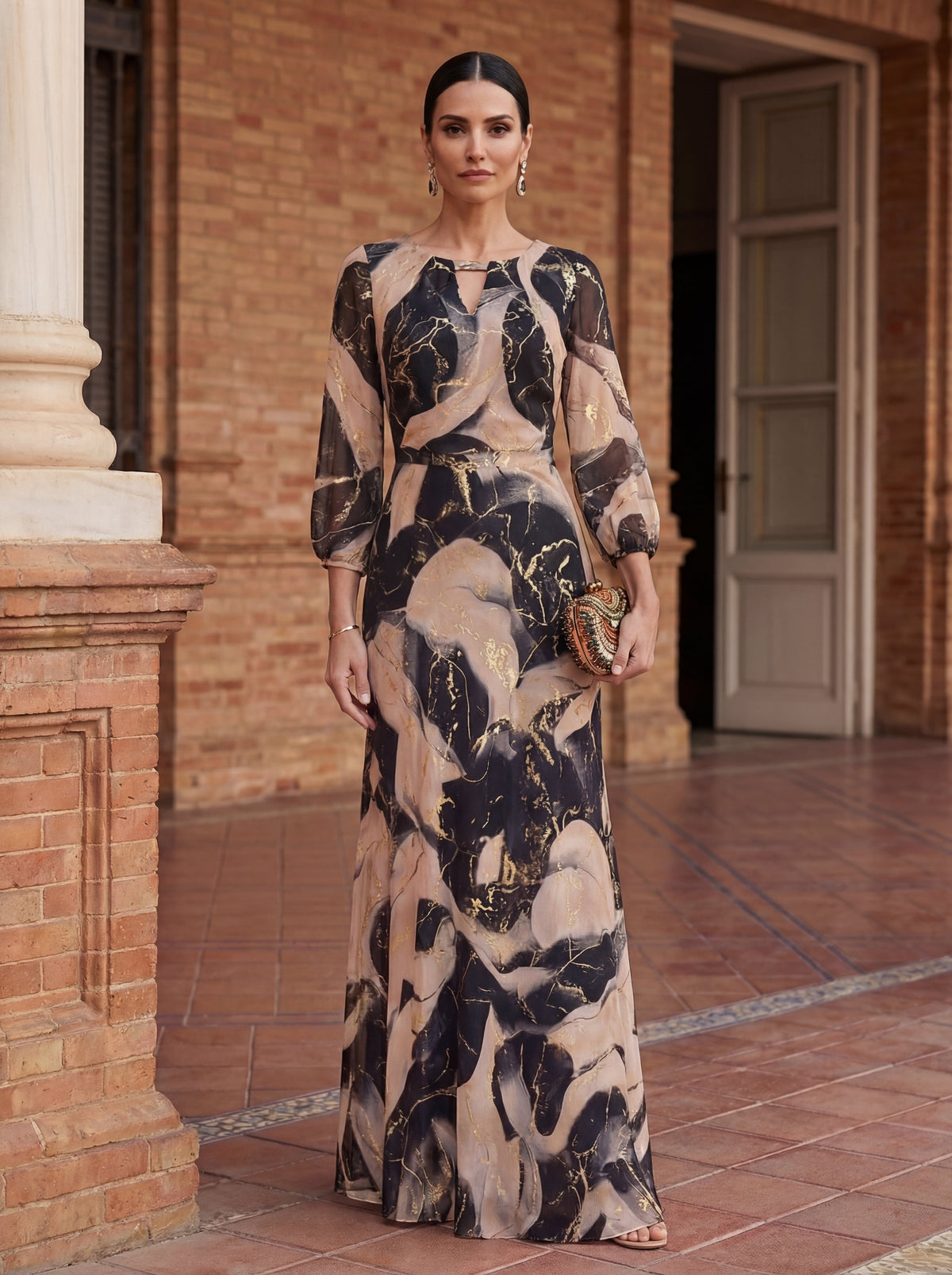 Bedrucktes Chiffonkleid