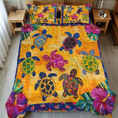 Hibiskus Schildkröte | 3-teiliges Tagesdecken-Set