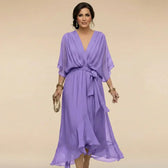 MARTA™ | CHIFFONKLEID MIT V-AUSSCHNITT
