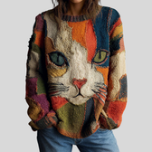 Zaira | Künstlerisches Katzen-Statement-Top