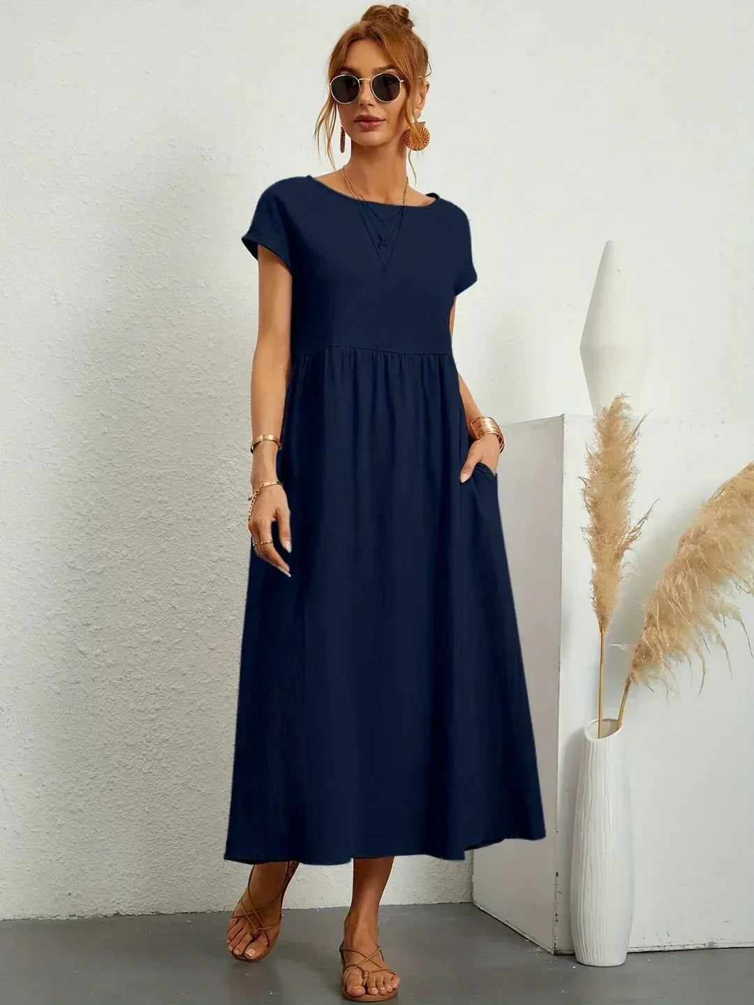 Gabrielle™ — Fliessendes Midi-Kleid mit zeitloser Eleganz