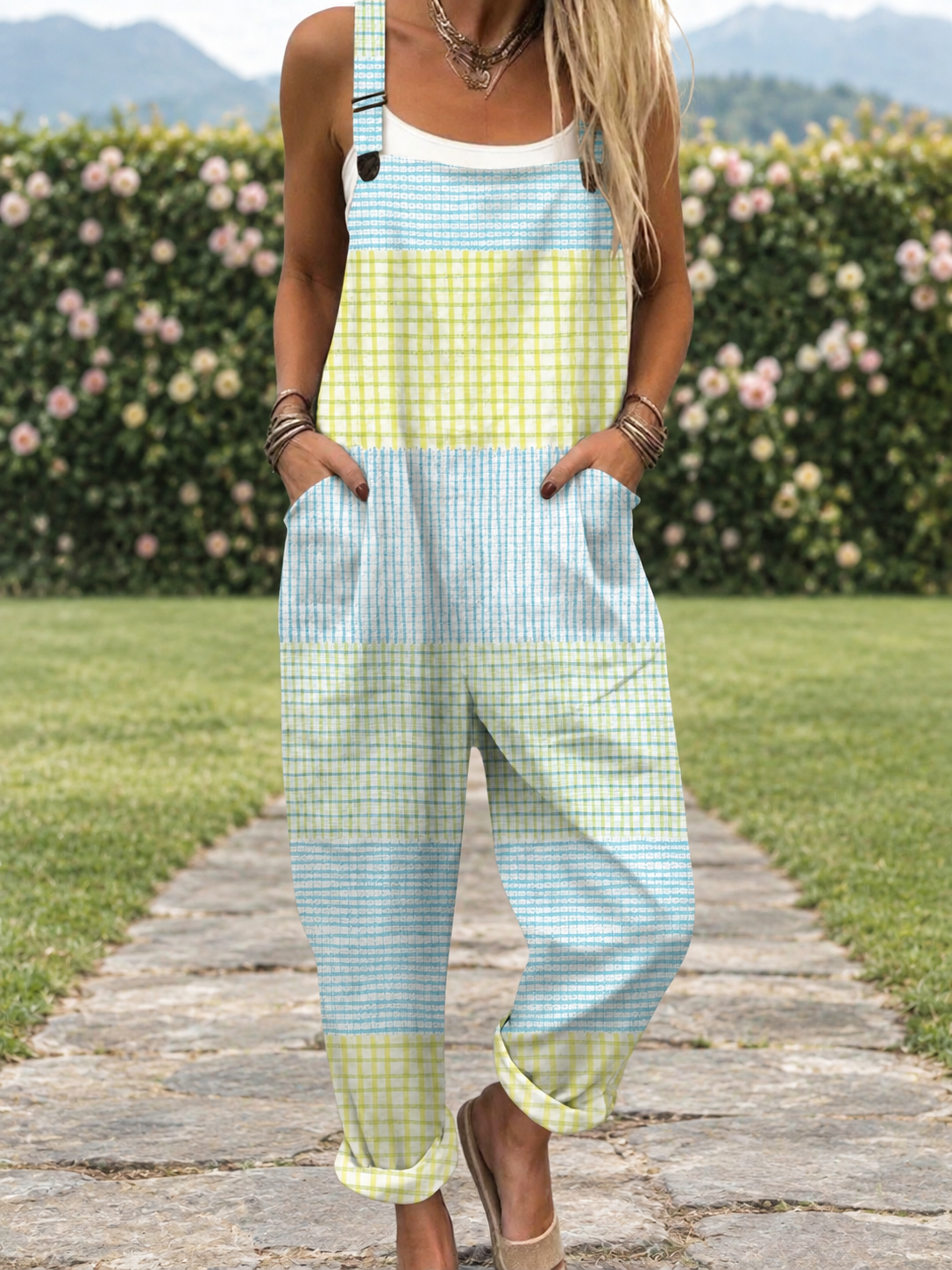 Fleur | Jumpsuit mit Pastellkaro