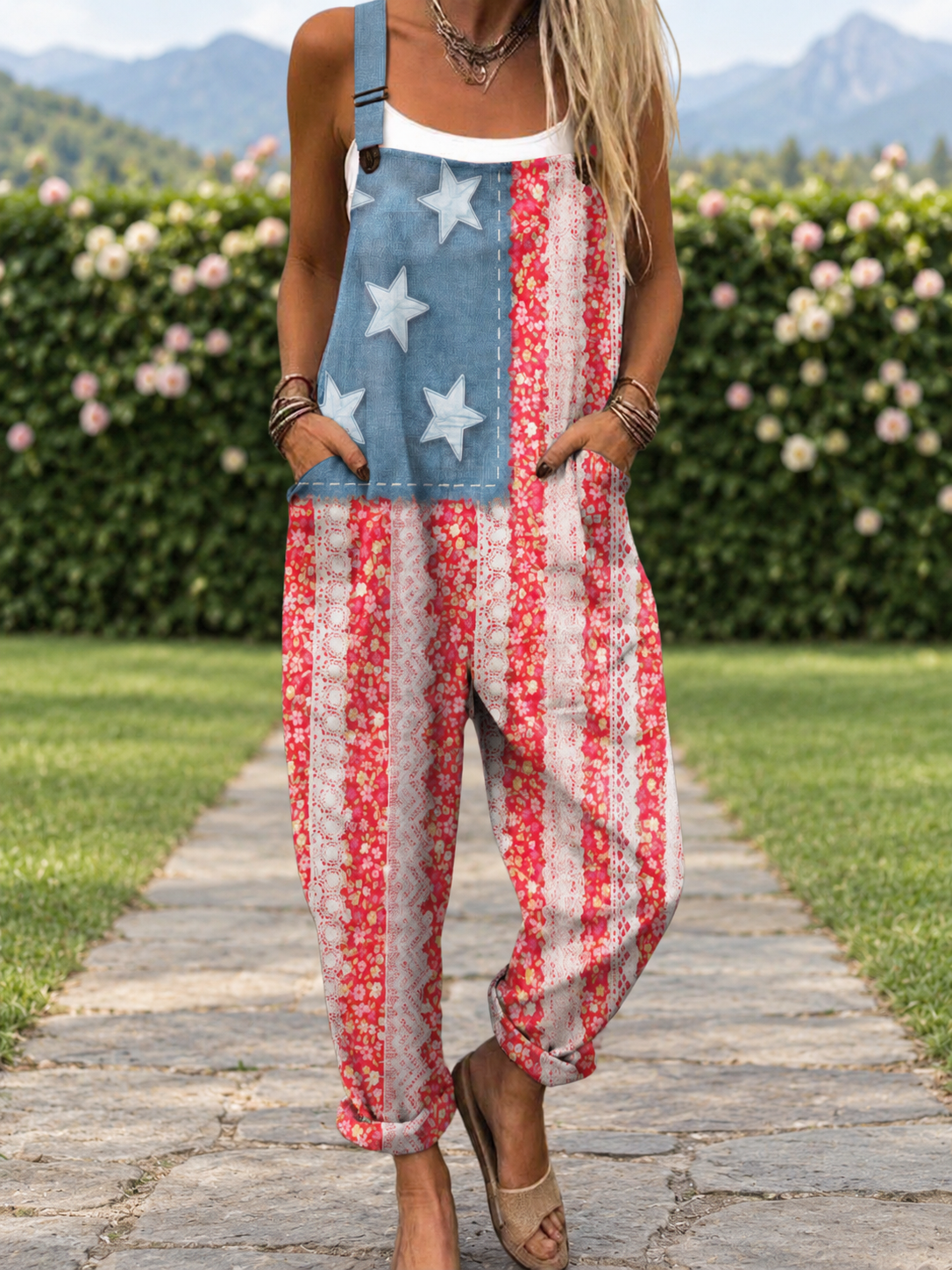Martha | Jumpsuit mit Sternenstreifen