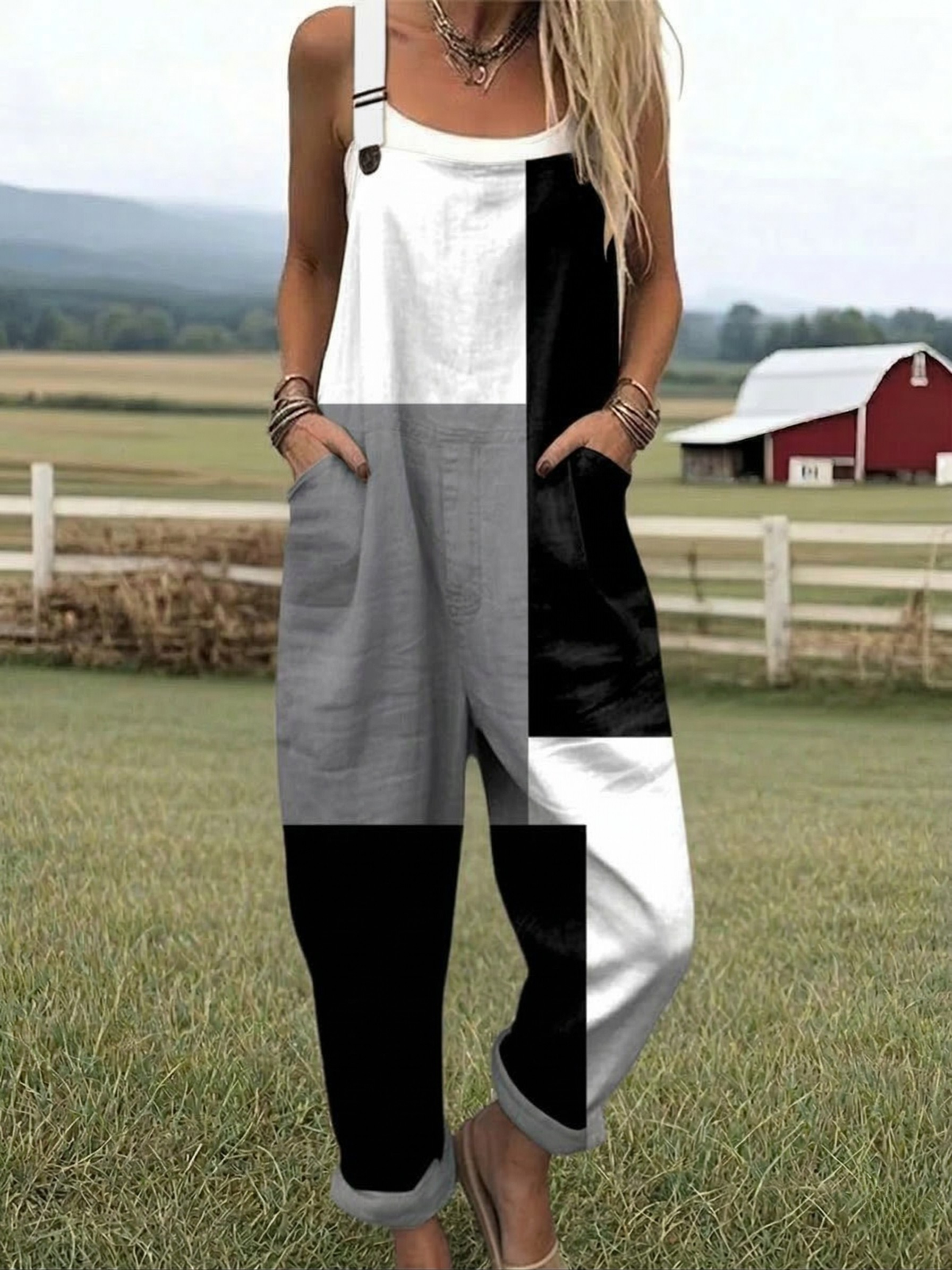 Filippa | Lockerer Colorblock Jumpsuit