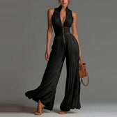 Sofia - Gefalteter Floral-Chiffon-Jumpsuit