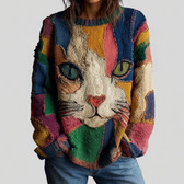 Zaira | Künstlerisches Katzen-Statement-Top