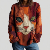 Zaira | Künstlerisches Katzen-Statement-Top