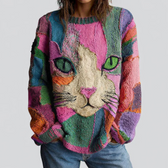 Zaira | Künstlerisches Katzen-Statement-Top