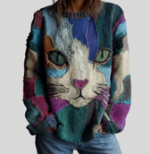 Zaira | Künstlerisches Katzen-Statement-Top