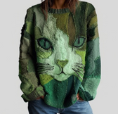 Zaira | Künstlerisches Katzen-Statement-Top