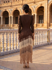 Fransenkleid Salbei
