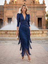 Fransenkleid Salbei