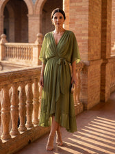Monica - Chiffonkleid mit V-Ausschnitt
