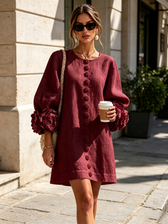 Rosalie - Knopfverschluss Mini-Kleid