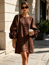 Rosalie - Knopfverschluss Mini-Kleid