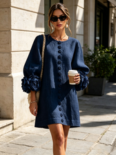 Rosalie - Knopfverschluss Mini-Kleid