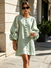 Rosalie - Knopfverschluss Mini-Kleid