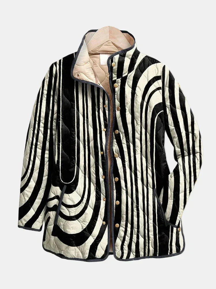 Soraya | Lässige gesteppte Jacke mit abstraktem geometrischen Design