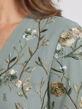 Evadne | Besticktes V-Ausschnitt-Maxikleid