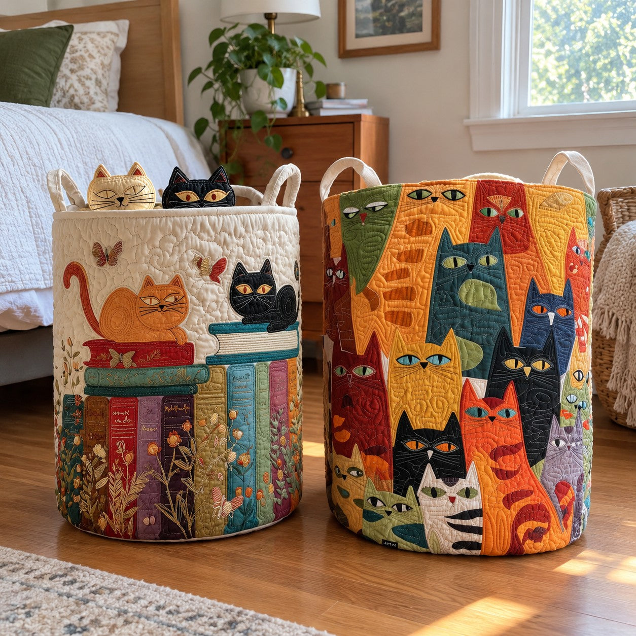 Der Katze Parade Korb neben dem Purrfect Posse Korb