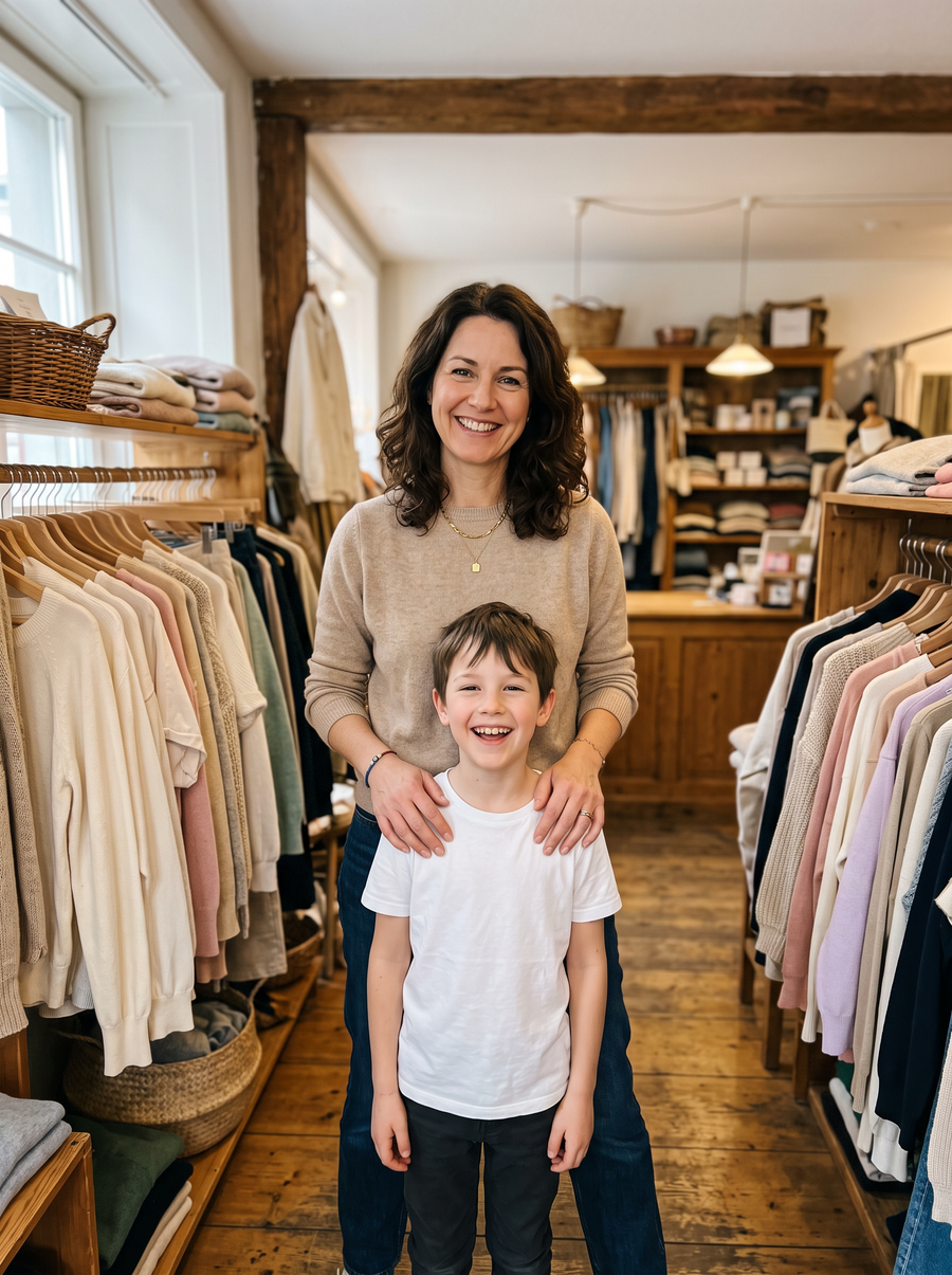 Hanna und Lukas in der Boutique