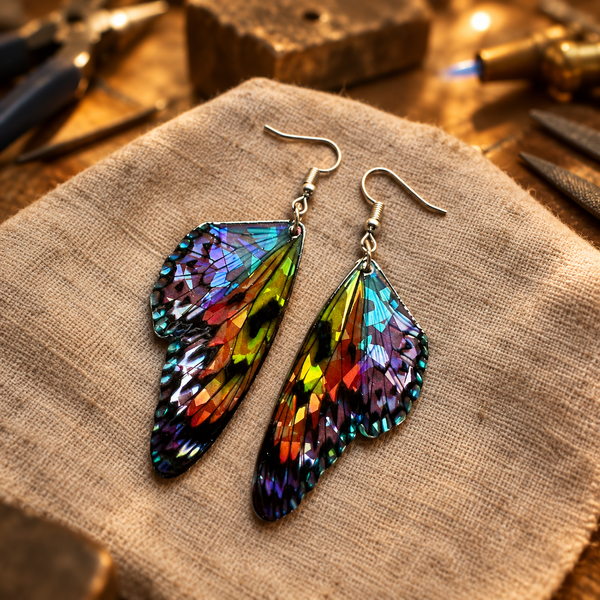 Vintage Schmetterling Bunte Flügel Ohrringe