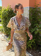 Emmeline™ - KUPFER MIDI-KLEID