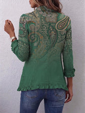 Jemara™ | Bohemian Paisley Druck Rüschensakko